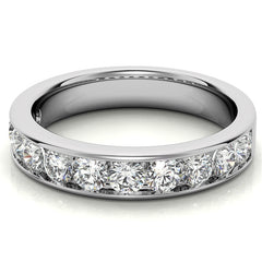 11-Stone 3mm Round Channel Moissanite Anniversary Ring 1.1ct