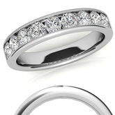 9-Stone 3mm Round Channel Moissanite Anniversary Ring 0.90ct