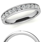 2.5mm 11-Stone Round Brilliant Moissanite Channel Anniversary Ring, 0.66ct