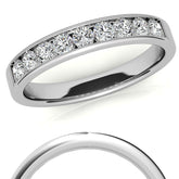 2.5mm 9-Stone Round Brilliant Moissanite Channel Anniversary Ring, 0.54ct