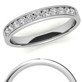 2mm 11-Stone Round Moissanite Channel Anniversary Ring, 0.33ct