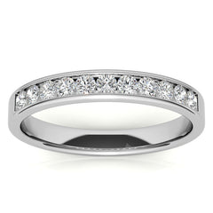 2mm 11-Stone Round Moissanite Channel Anniversary Ring, 0.33ct