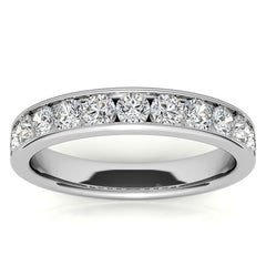 2.7mm 11-Stone Round Brilliant Moissanite Channel Anniversary Ring 0.88ct