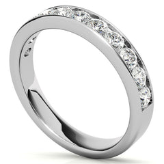 2.7mm 11-Stone Round Brilliant Moissanite Channel Anniversary Ring 0.88ct