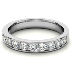 2.7mm 11-Stone Round Brilliant Moissanite Channel Anniversary Ring 0.88ct