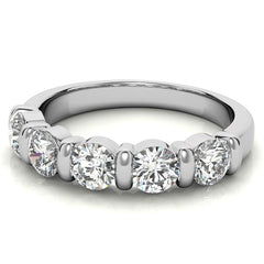 4.0mm Round Brilliant Moissanite Bar Anniversary Ring, 1.25ct