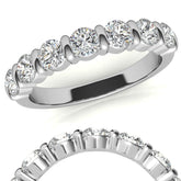 3.5mm Round Brilliant Moissanite Bar Anniversary Ring, 1.05ct