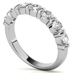 3.5mm Round Brilliant Moissanite Bar Anniversary Ring, 1.05ct