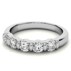 3.5mm Round Brilliant Moissanite Bar Anniversary Ring, 0.75ct