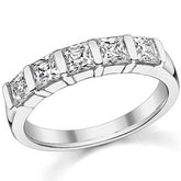 3.5mm 5-stone Princess cut Moissanite Bar Anniversary Ring