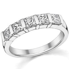 3.5mm 5-stone Princess cut Moissanite Bar Anniversary Ring