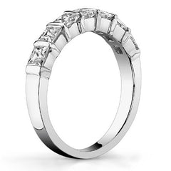 3mm 7-stone Princess cut Moissanite Bar Anniversary Ring