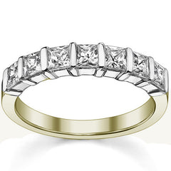 3mm 7-stone Princess cut Moissanite Bar Anniversary Ring