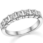 3mm 7-stone Princess cut Moissanite Bar Anniversary Ring