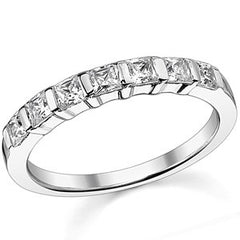 2.5mm 7-stone Princess cut Moissanite Bar Anniversary Ring