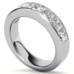 4mm 7-Stone Princess cut Moissanite Channel Anniversary Ring