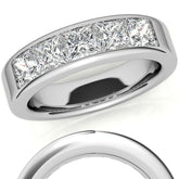4mm 5-Stone Princess cut Moissanite Channel Anniversary Ring