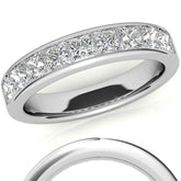 3mm 9-Stone Princess cut Moissanite Channel Anniversary Ring