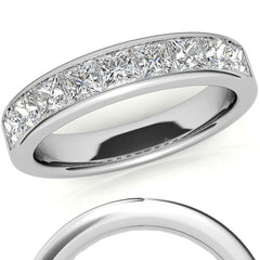 3mm 9-Stone Princess cut Moissanite Channel Anniversary Ring