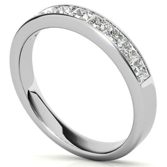 2.5mm 9-Stone Princess cut Moissanite Channel Anniversary Ring
