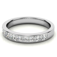 2.5mm 9-Stone Princess cut Moissanite Channel Anniversary Ring