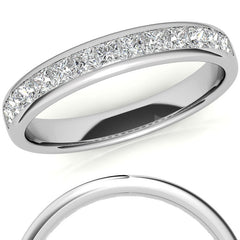 2mm 13-Stone Princess cut Moissanite Channel Anniversary Ring
