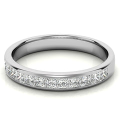 2mm 13-Stone Princess cut Moissanite Channel Anniversary Ring