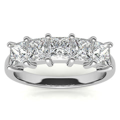 4mm 5-Stone Princess cut Moissanite Anniversary Band