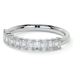 11-Stone 3x2mm Emerald Moissanite Anniversary Band