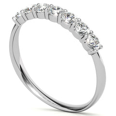 2.7mm 7-stone Round Shared Prong Moissanite Anniversary Band - 0.56ct