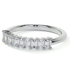 9-Stone 3x2mm Emerald Moissanite Anniversary Band