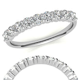 2.7mm 9-Stone Round Brilliant Moissanite Shared Prong Anniversary Band - 0.72ct