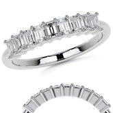 9-Stone 3x2mm Emerald Moissanite Anniversary Band