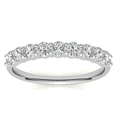 2.7mm 9-Stone Round Brilliant Moissanite Shared Prong Anniversary Band - 0.72ct
