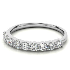 2.7mm 9-Stone Round Brilliant Moissanite Shared Prong Anniversary Band - 0.72ct