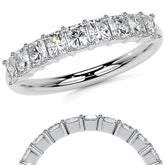 9-Stone 3x2.5mm Radiant Moissanite Anniversary Band