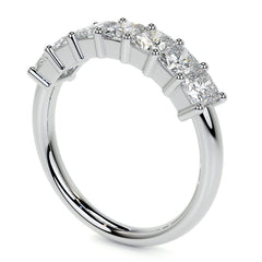 7-Stone 4x3mm Emerald / Radiant Moissanite Anniversary Band