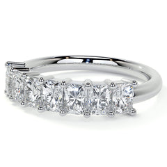 7-Stone 4x3mm Emerald / Radiant Moissanite Anniversary Band