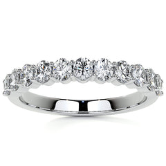 3x2.5mm 11-Stone Oval Shared Prong Moissanite Anniversary Band