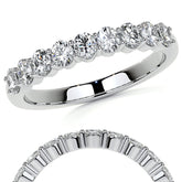 3x2.5mm 9-Stone Oval Shared Prong Moissanite Anniversary Band
