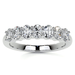 4x3mm 7-Stone Oval Shared Prong Moissanite Anniversary Band