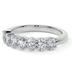 4x3mm 7-Stone Oval Shared Prong Moissanite Anniversary Band