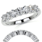 4x3mm 7-Stone Oval Shared Prong Moissanite Anniversary Band