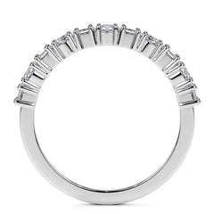 11-Stone Round and Emerald Moissanite Anniversary Band