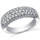 Round Brilliant Moissanite Antique Pave Moissanite Ring