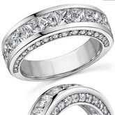 Princess & Round Brilliant Moissanite Anniversary Ring (3.7ct)