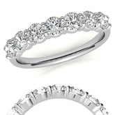 7-Stone Round Brilliant Moissanite Shared-Prong Ring - 3.5mm 1.05ct