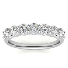7-Stone Round Brilliant Moissanite Shared-Prong Ring - 3.5mm 1.05ct