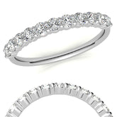11-Stone Round Brilliant Moissanite Shared-Prong Ring - 2.5mm 0.66ct