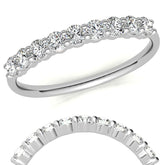 9-Stone Round Brilliant Moissanite Shared-Prong Ring 2.5mm 0.54ct